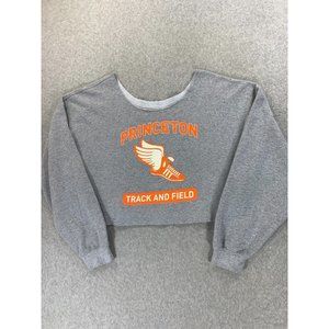 Princeton Tigers Track & Field Cutoff Team Issue Sweatshirt (Women's Large) Gray